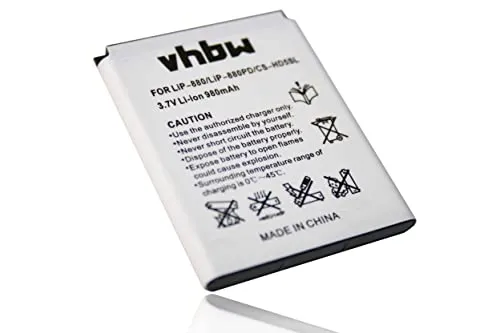 vhbw 1x Akku kompatibel mit Sony NW-HD5, NW-HD5B, NW-HD5R, NW-HD5S, 20GB MP3-Player Musik Player (980 mAh, 3,7 V, Li-Ion) - Ersatz für LIP-880, LIP-880PD, LIP-880PD-B