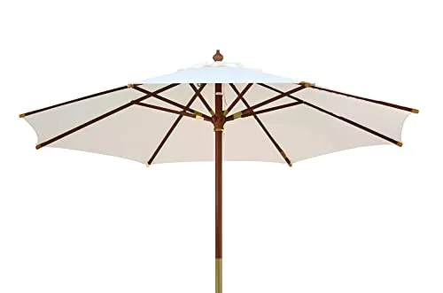 Kai Wiechmann Runder Balkonschirm 300 cm - Hochwertiger Sonnenschirm aus Holz mit Windauslass und UPF 50+, ideal für sonnige Tage auf Balkon oder Terrasse. Schmutz- und wasserabweisend für einfache Pflege.