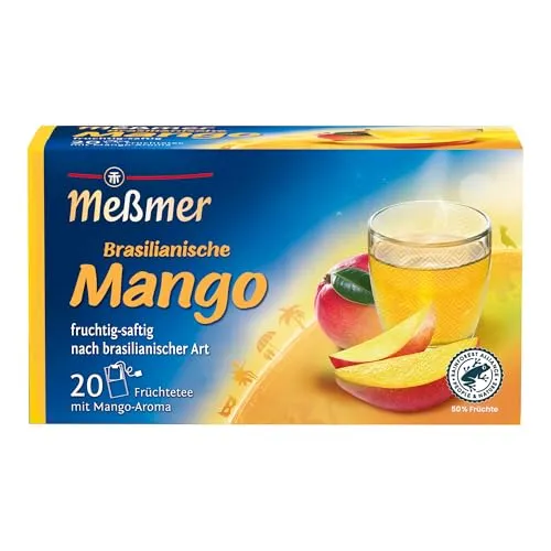 Meßmer Ländertee Brasilianische Mango | Früchtetee mit Mango-Aroma | 20 Teebeutel | fruchtig-saftig