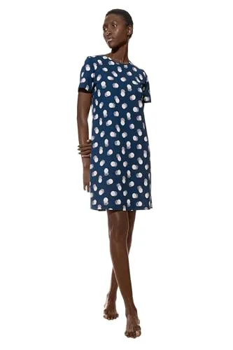Mey Nachthemd SCRIBBLED DOTS - Farbiger Punkteprint in Blau, Größe 42 - Nachtwäsche aus 100% Baumwolle im bequemen Casual-Stil mit charmantem Punkteprint, ideal für gemütliche Nächte.