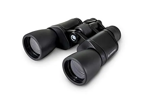 Celestron 72355 LandScout 8-24x50mm Water-Resistant Porro Prism Binoculars with Rubber Grip Surface, Coated Lens, K9 Optical Glass, Neck Strap and Soft Carry Case, Black