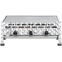 vidaXL Gastro Gasgrill mit 3 Brennern - Robuster Edelstahl-Gasgrill mit 12 kW Leistung, ideal für BBQ-Fans und Gastronomie, ausgestattet mit Piezozündung für einfaches Anzünden.