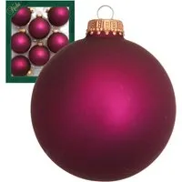 Krebs Glas Lauscha Weihnachtskugeln Uni-Design Marilou Rot 7cm