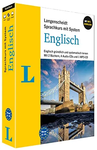 Langenscheidt Englisch Sprachkurs mit System – Englisch lernen leicht gemacht - Lehrbücher Englisch: Gründlicher Sprachkurs mit 2 Büchern, MP3-Download und 5 CDs für effektives Lernen.