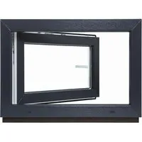 Framelux Kunststofffenster Slimline Anthrazit 3-Fach Verglasung 700 x 450 mm Rechtsanschlag