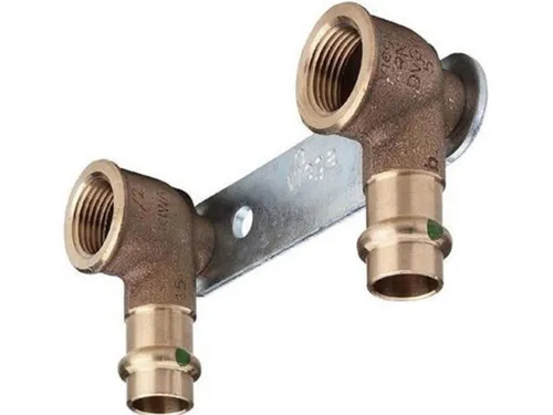 Viega Sanpress Montageeinheit 308674 15 mm x Rp 1/2 x 100 mm - Sanitärinstallation mit Pressanschlüssen, aus hochwertigem Rotguss oder Siliziumbronze für zuverlässige Dichtheit und Langlebigkeit.
