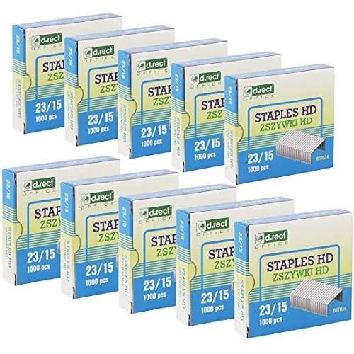 D.RECT Heftklammern 23/15 | Klammern für Büroheftgeräte | Tacker Heftklammern | Hefter Klammern | Verpackung 10.000 Stück | 10x1000 Stück