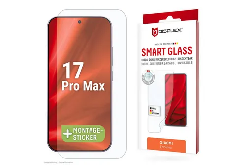 Displex Displayschutzglas Smart Glass - Ultra-Dünn Unzerbrechlich Unsichtbar für Xiaomi 17 Pro Max, Displayschutzfolie, Schutzfolie, Bildschirmschutz, kratz- & stoßfest