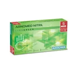 ARNOMED Nitril Lime Green Einmalhandschuhe, puderfrei, grün 389-S , 1 Packung = 100 Stück, Größe S