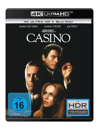 Casino (1995) - 4K UHD Blu-ray & Blu-ray - Kultfilm von Martin Scorsese mit Robert DeNiro in brillanter 4K Ultra HD Qualität. Ideal für Filmfans und Sammler!