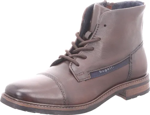 Bugatti Herren Schnürstiefelette Marcello Eco schwarz - Braun - 44 - Elegante Schnürstiefelette von Bugatti aus hochwertigem Echtleder. Mit seitlichem Reißverschluss für einfachen Einstieg und optimaler Anpassung. Ideal für Alltag und Business, sorgt für Komfort auch an kalten Tagen.
