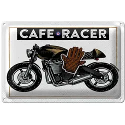 Roomando Metallschild Blechschild Motorcycle Cafe Racer Motorrad 30x20cm 30x20