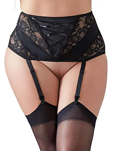 Cottelli Collection Damen 23401941081 Spitzen String Perlen Sexy Dessous, Rot, Schwarz (Nero 001), 54 (Herstellergröße: XXXX-Large)