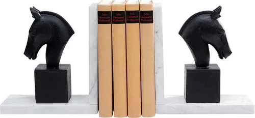 Kare Design Buchstütze Horse (2er Set) - Dekorative Buchstützen in Form von Schachfiguren, aus echtem Marmor für Stabilität und Eleganz. Ideal für minimalistische Wohnräume und als Geschenk für Schachfreunde.