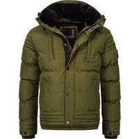 Winterjacke ALESSANDRO SALVARINI "ASFabiano" - Herren, Gr. S, grün (schwarz olive) - Funktionsjacke mit warmem Teddyfell und abnehmbarer Kapuze, wasserabweisend und ideal für kalte Wintertage. Perfekte Kombination aus sportlichem Look und Eleganz.