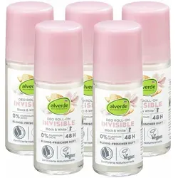dm-drogerie markt GmbH & Co. KG Deo-Roller Invisible - alverde, 5-tlg., Deodorant, alverde Naturkosmetik