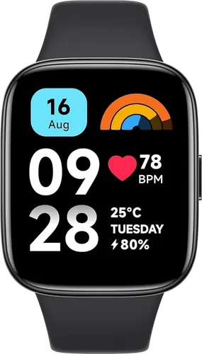 Xiaomi Redmi Watch 3 - Schwarz - Smartwatch mit 1,75'' AMOLED-Display, wasserdicht bis 5 ATM und über 120 Trainingsmodi. Ideal für Sportler, die präzise Gesundheitsüberwachung und stilvolles Design suchen.