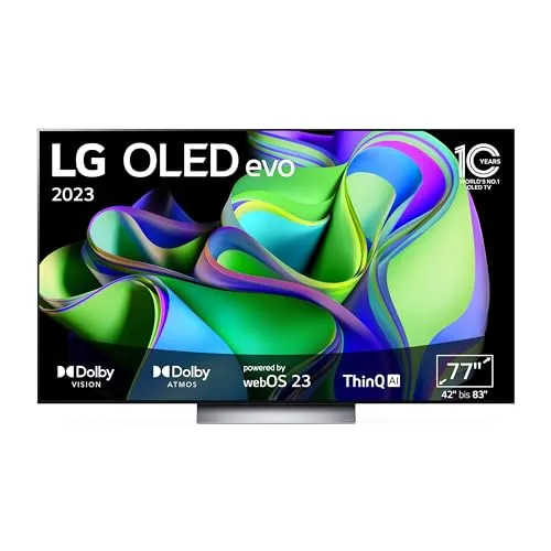LG OLED77C31LA OLED evo TV – 77 Zoll 4K SMART TV - Fernseher mit OLED evo Technologie für beeindruckende Farben, 120 Hz Bildwiederholrate und webOS 23 für ein smartes Fernseherlebnis.
