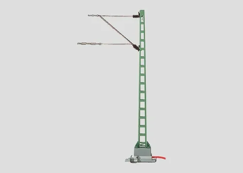 Märklin 74121 H0 Anschlussmast - Modelleisenbahn Set mit Bettung, 10 cm hoch, ideal für H0 C-Gleis Fans ab 15 Jahren
