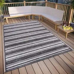 Teppich HANSE HOME "Temu", grau (grau,beige), B:155cm H:6mm L:235cm, Polypropylen (PP), Teppiche, strapazierfähig, pflegeleicht, robust, In- und Outdoor, wetterfest