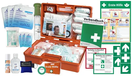 WM-Teamsport Erste-Hilfe-Koffer GASTRO M5 Komplettpaket für Betriebe - Umfassender Erste-Hilfe-Koffer nach DIN 13157 für Gastronomie & Hotel. Robuste Bauweise mit variablem Innenteil, inklusive Augenspülung, Brandgel und Notfallbeatmungshilfe. Ideal für mobilen und stationären Einsatz.