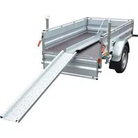 STEMA Auffahrrampe silberfarben - Transportgeräte & Rampen, robuste Stahlkonstruktion mit einer maximalen Belastbarkeit von 400 kg, ideal für AN und BASIC mit Kastenmaß 201x108 cm.
