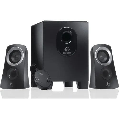 Logitech 980-000447 2.1 PC-Lautsprecher - Kabelgebundenes 2.1 Lautsprecherset mit 25 W RMS-Leistung und kraftvollem Subwoofer für ein beeindruckendes Klangerlebnis am PC.