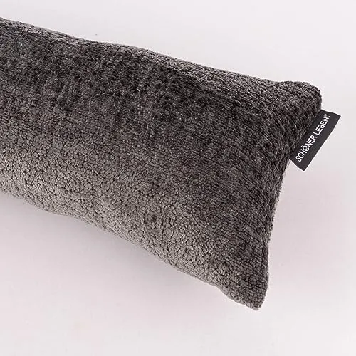 SCHÖNER LEBEN Zugluftstopper Soft Teddy Deluxe grau, 80cm - Hält kalte Zugluft fern und sorgt für ein behagliches Zuhause. Der handgefertigte Zugluftstopper aus weichem Teddy-Stoff ist nicht nur praktisch, sondern auch ein stilvolles Dekorationsstück. Waschmaschinengeeignet und in verschiedenen Längen erhältlich.