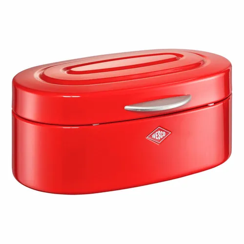 Wesco Single Elly Brotkasten - Stylische Brotbox aus hochwertigem Stahlblech in Rot, ideal für die Aufbewahrung von Brot und Brötchen, sorgt für längere Frische und ein modernes Küchenambiente.