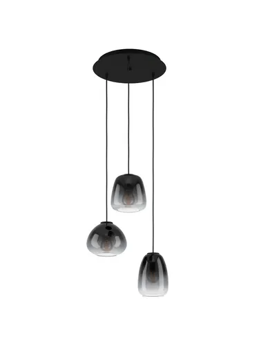 EGLO Hängeleuchte AGUILARES Pendellampe - 3-flammige Pendelleuchte aus Stahl und Glas, ideal für den Esstisch und sorgt für eine stilvolle Beleuchtung in Ihrem Wohnzimmer.