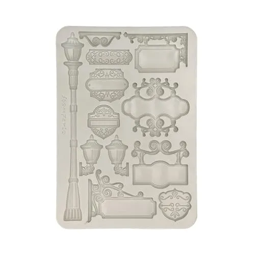 Stamperia - Silicon Mould A5 for Scrapbooks, Bullet Journals and More, Non-Stick, Suitable for Air-Dry Clay, Resin and More, Perfect for Crafts and Gifting (Art of Travelling, Plates)