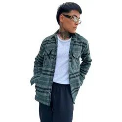 Flanell Jacke Holzfällerhemd | Herren Button Down Outdoor Baumwolle Freizeithemden | Grün, M