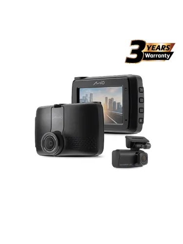 MIO MiVue 903WD Dual Pro 2.5K WIFI HDR GPS Dashcam - Dualkamera mit 2,5K Auflösung, 140° Aufnahmewinkel und GPS. Ideal für die sichere Dokumentation von Fahrten. Inklusive Auto-Ladegerät und Rückkamera.
