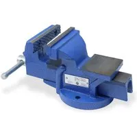 CCLIFE Schraubstock 100mm - Feststehend für Werkbank - Schraubstock für Werkbank mit 125mm Spannweite, robustes Eisenmaterial und ideal für präzise Arbeiten in Werkstätten.
