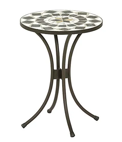 Dehner Blumenhocker Diana, Ø 41 cm, Mosaikoptik - Pflanzenkästen & Spaliere – Stimmungsvolles Design mit Fliesenmosaik und stabiler Metallkonstruktion, ideal für Pflanzen und als Beistelltisch bei Gartenpartys.
