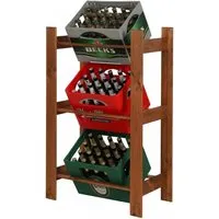 Getränkekistenregal PINEPEAK | 3 Kisten | HxBxT 107,4x70x38,8cm - Küchenregal aus robustem Kiefernholz für die stilvolle Organisation von bis zu 3 Getränkekisten. Flexibles Design für horizontale oder geneigte Aufstellung.
