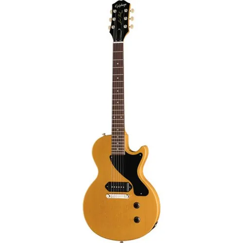 Epiphone Les Paul Junior TV Yellow E-Gitarre - Klassische E-Gitarre mit Mahagoni-Korpus und P-90 PRO Tonabnehmer für vielseitigen Sound. Inklusive Premium Gigbag – ideal für Musiker, die Qualität und Stil suchen.