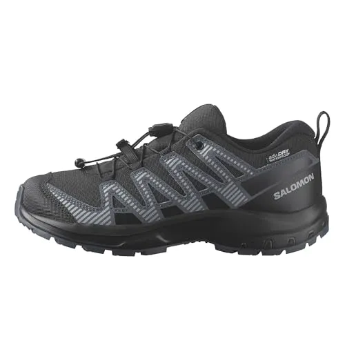 Outdoorschuh SALOMON "XA PRO V8 WP J" – Wasserdicht und sportlich - Laufschuhe für Outdoor-Abenteuer, mit Schnellverschluss für einfaches An- und Ausziehen und rutschfester Gummi-Laufsohle für beste Bodenhaftung.