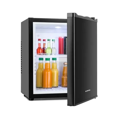 Klarstein MKS-10 Mini Kühlschrank - Mini-Kühlschrank (19 Liter), geräuschlos mit Innenbeleuchtung, ideal für kleine Räume, Camping oder als Minibar – perfekt für gekühlte Getränke und Snacks.