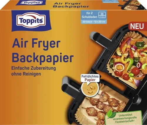 Backpapier für Airfryer 12x20 cm - Praktisches Backpapier für Airfryer, ideal zum einfachen Garen und für weniger Reinigung. Perfekt für knusprige Ergebnisse.