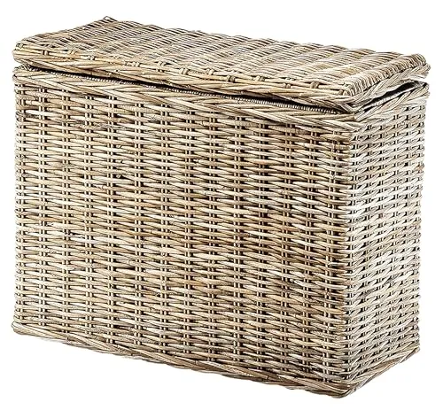 Kobolo Wäschesortierer Wäschesammler - 3 Fächer - Rattan Kubu grau - Praktischer Wäschesortierer mit 3 Fächern von Kobolo. Perfekt zum Sortieren von Schmutzwäsche. Robuster Holzrahmen und handgeflechtetes Rattan in grau. Herausnehmbares Textilfutter, waschbar. Maße: 77x35x62 cm - ideal für jedes Bad.
