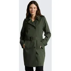 TOM TAILOR Wasserabweisender Trenchcoat mit Gürtel - Eleganter Kurzmantel aus wasserabweisendem Material, ideal für wechselhaftes Wetter. Ausgestattet mit praktischen Taschen und einem stilvollen Logo Badge, bietet er sowohl Funktionalität als auch modisches Design.