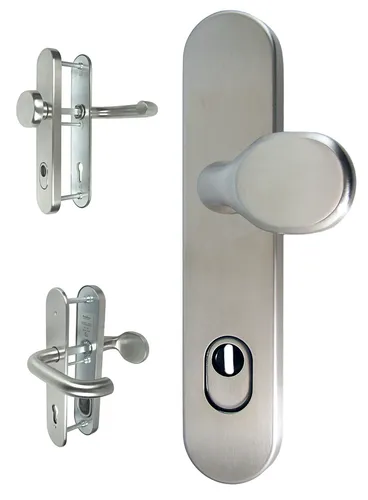 Edelstahl Hausstür Schutzbeschlag 1586 U-Form HS 92 mm ES1 - Hochwertiger Edelstahl Schutzbeschlag für Haustüren, mit Kernziehschutz und schwerer Ausführung. Ideal für Türstärken von 64-75 mm, geprüft nach DIN-Standards.