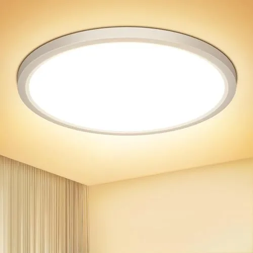 NIBSHOOM Deckenlampe LED Deckenleuchte Rund Flach 3000K,18W/1800LM/IP44 Wasserfest Ultradünn Badezimmer Lampe Decke, Modern Schlicht deckenlampen für Schlafzimmer Wohnzimmer Flur Küche Büro,220*17mm