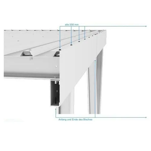 Niedax PV Carport Zubehör PV-CP-VB-AO - Praktisches Zubehör für Ihr Carport, Modell PV-CP-VB-AO, sorgt für eine stilvolle Verblendung und erhöht die Optik Ihres Gartenbaus.