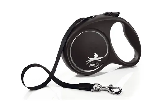 Black Design L Leash 5 m - Flexi Hundeleine bis 50 kg, bietet Freiheit und Sicherheit beim Gassigehen