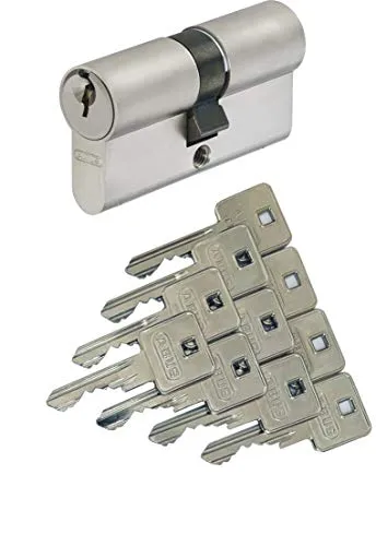 ABUS A93 Doppelzylinder 40/40mm mit 10 Schlüsseln - Sicherer 5-Stift-Zylinder mit geprüfter Qualität, Not- und Gefahrenfunktion. Immer schließbar, auch bei steckendem Schlüssel. Inklusive 10 codierten Schlüsseln, nachbestellbar für höchsten Komfort.
