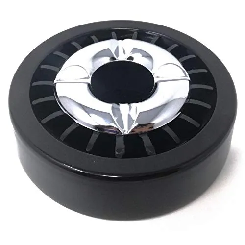 Starlet24® Gluttöter Aschenbecher für draußen Windaschenbecher Ascher stabil rund flach - SCHWARZ