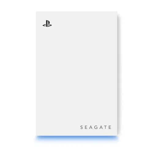 Seagate Game Drive STLV2000101 Externe Festplatte für PS5 – 2 TB, USB 3.0, mit blauer LED - Offizielles Lizenzprodukt für PS5 und PS4 mit 2 TB Speicher. Die blaue LED-Beleuchtung sorgt für einen stylischen Look. Leicht und tragbar, perfekt für die mobile Spielbibliothek.