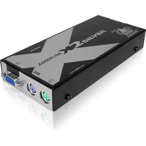 Adder Adderlink X2 Silver VGA - PS/2 extender set over CAT to 300 meter ADDERLINK X2 SILVER SET (X2-SILVER/P-IEC)